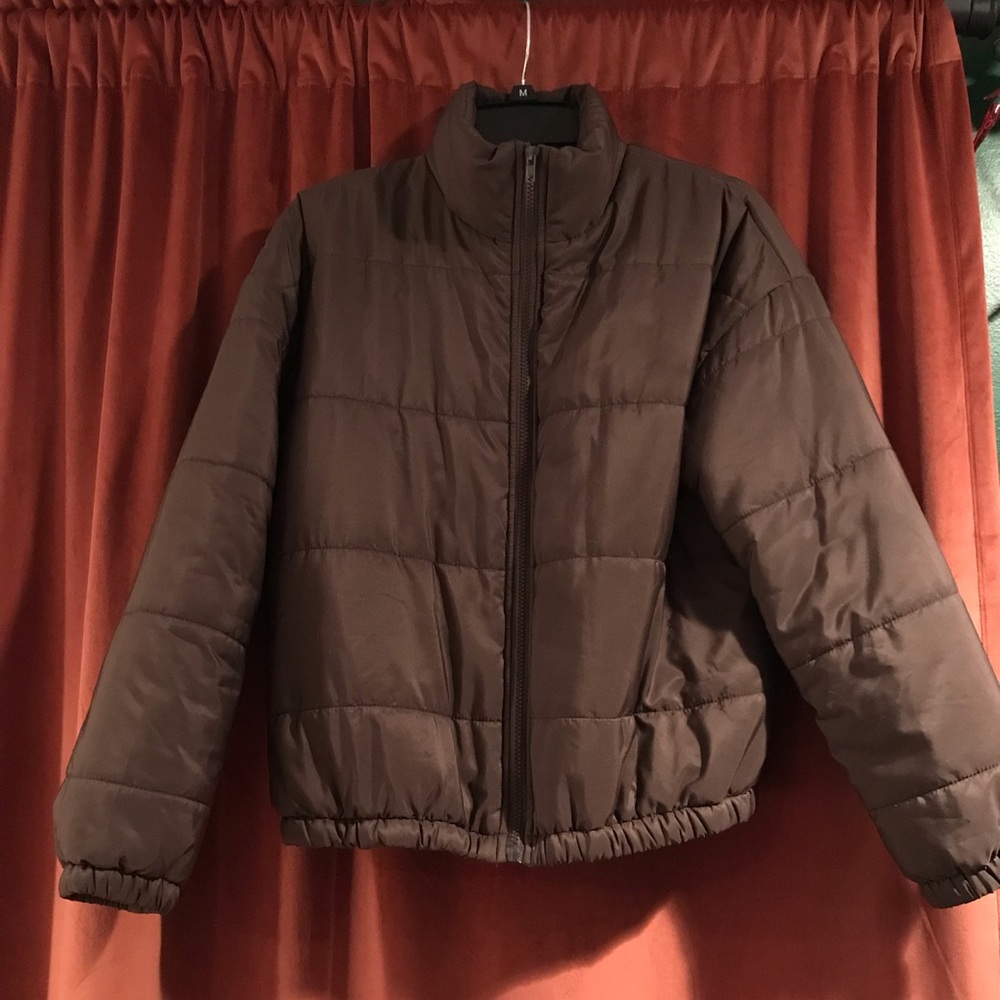 Brown puffer jacket
